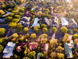 overhead shot of a nice neighborhood